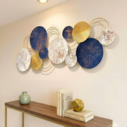 DSH CRAFTING YOUR CURIOSITY Metal Wall Art Wall Sculpture Wall Hanging Showpiece Perfect For Home (18-Circle-Blu)