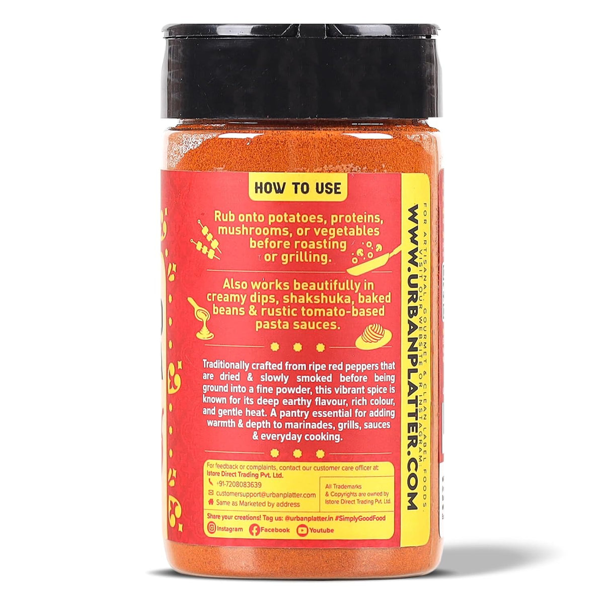 Urban Platter Smoked Paprika, 80g (Bold, Smoky & Sweet | Adds Depth, Colour & Earthy Heat to Grills, Roasts, Pasta, Sauces & Global Cuisines)