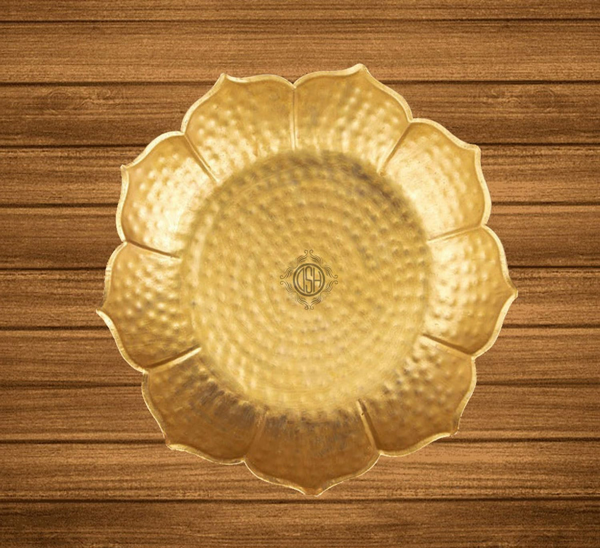 DSH Urli Bowl Round Flower Border Designer Bowl for Flowers and Tea Light Candles, Gold, 12 inches (Medium)