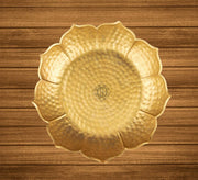 DSH Urli Bowl Round Flower Border Designer Bowl for Flowers and Tea Light Candles, Gold, 12 inches (Medium)