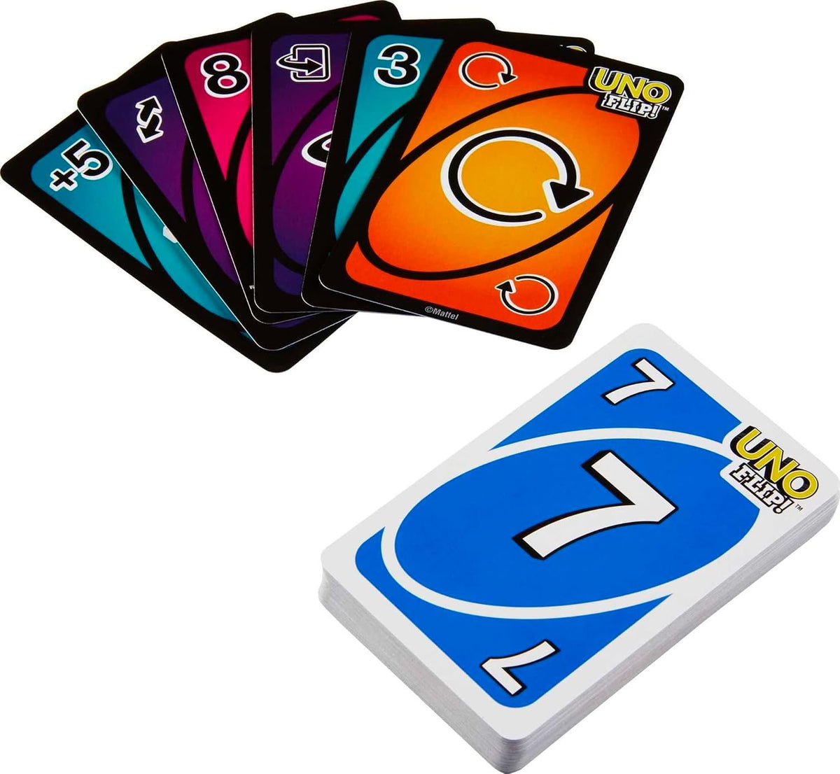 Mattel Games Uno Flip Side Card Game For Adult (Pack Of 2),Multicolor