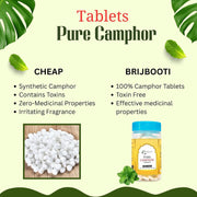 Brijbooti Pure Camphor Tablets 100g | Kapoor for Pooja | camphor tablets for diffuser | kapoor tablets with Refreshing Fragrance | No Residue