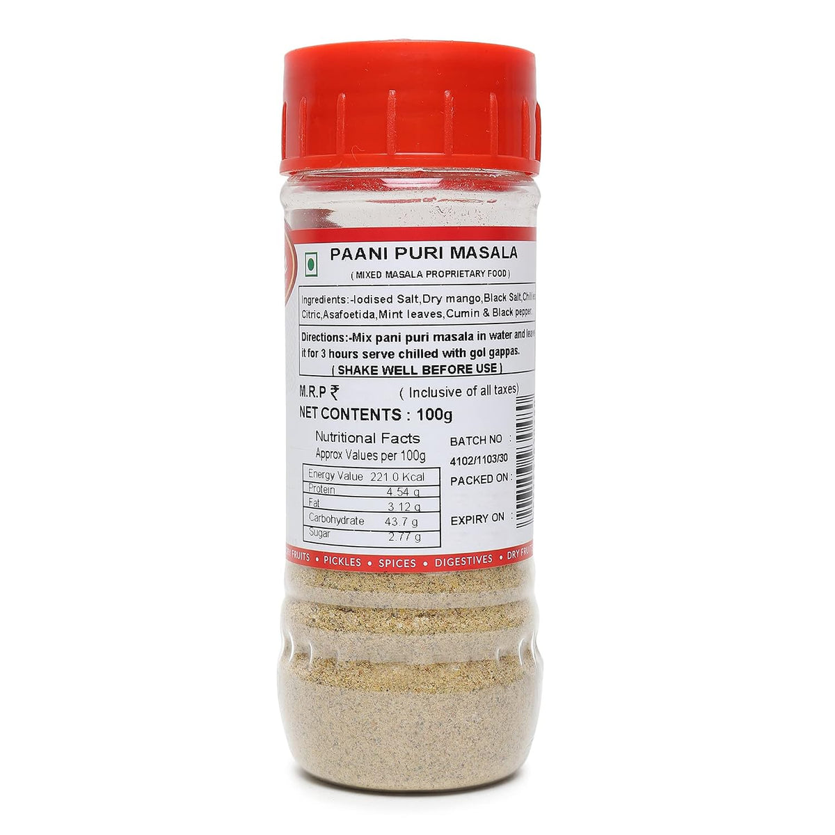 Roopak's Pik-n-Pay-Pani Puri Masala 100g