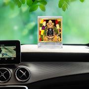 DIVINITI 24K Gold Plated Acrylic Ram Lalla Car Dashboard Idol Frame | Premium Spiritual Gifting Item for Divine Blessings & Positivity | Luxury Religious Decor for Car, Office & Home | 6 X 5 CM