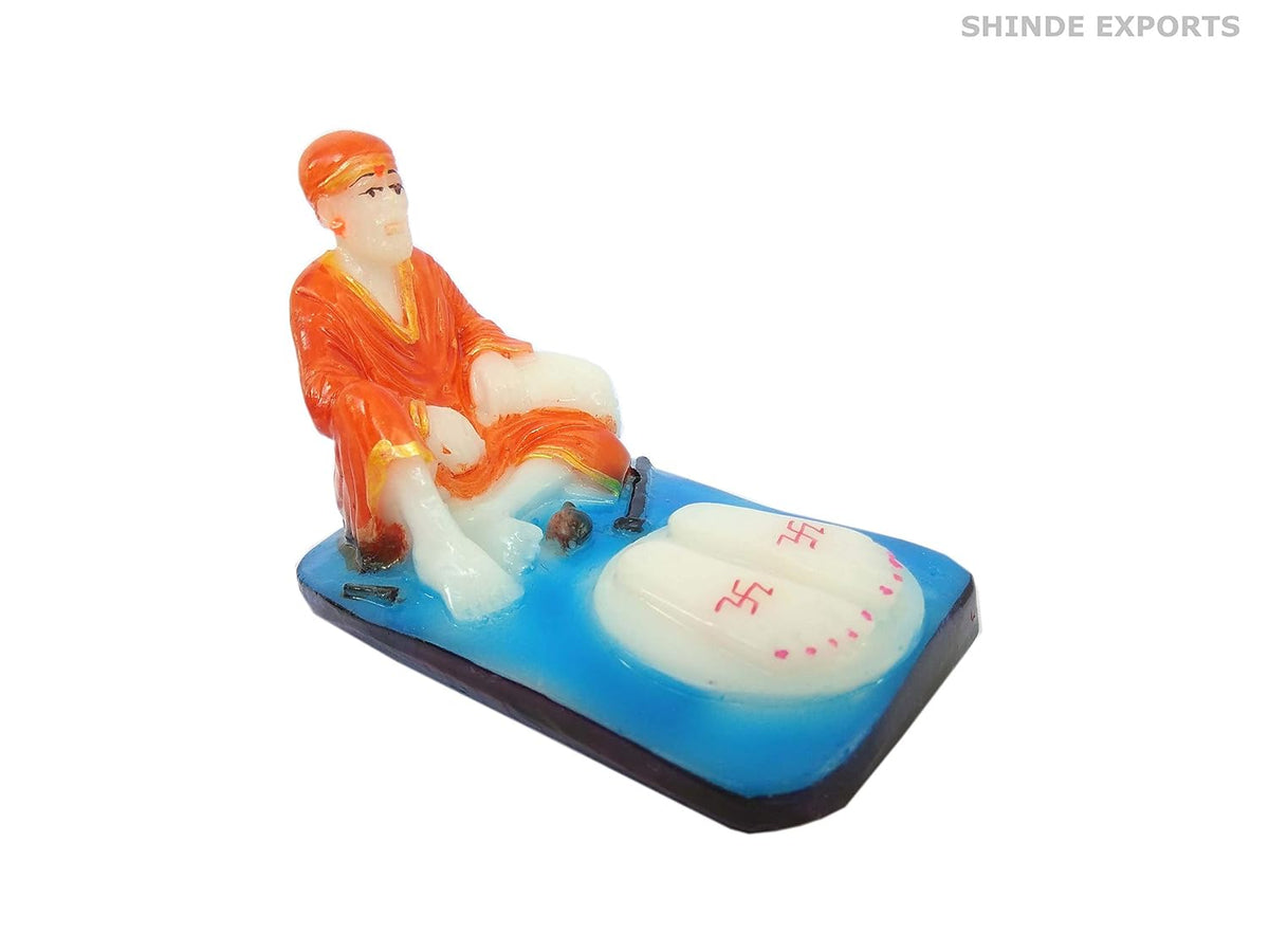 SHINDE EXPORTS Lord Saibaba Marble Idol for car Dashboard and Gifting (2.5 inches)