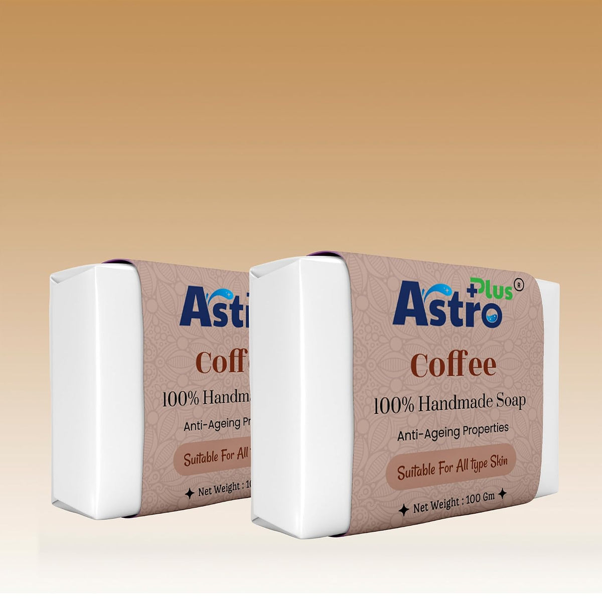Astro Plus+ Coffee Hand-Made Soap Natural Handcrafted Coffee Soap Bar | Perfect for Face & Body (4 pieces)