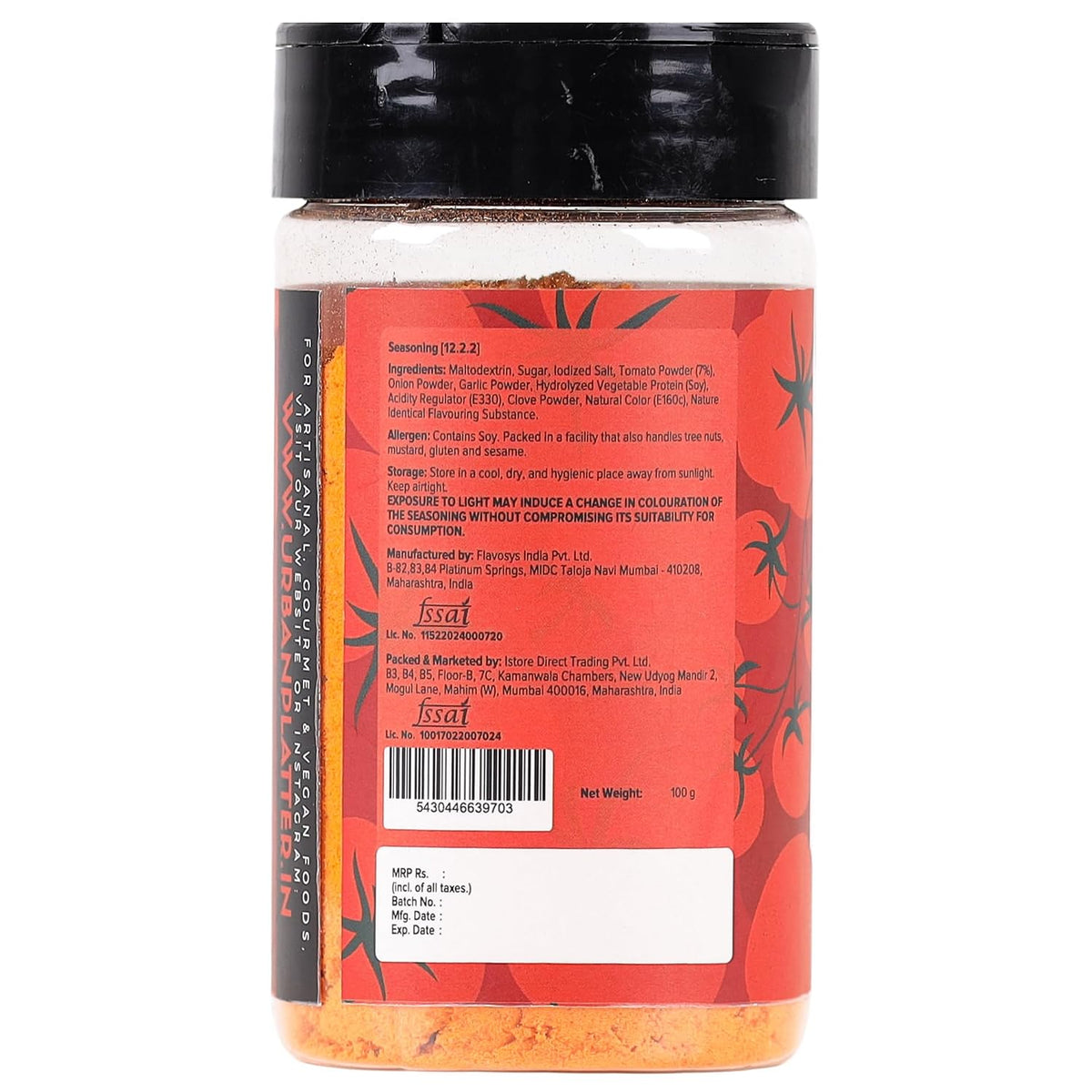 Urban Platter Tangy Tomato Seasoning, 100g (Chatpata Indian-Style Blend | Great for Fries, Popcorn, Makhanas & Salads)