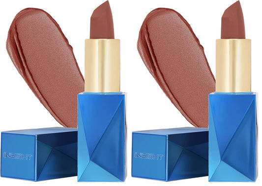 INSIGHT Professional Ultra Smooth Lipstick - Daybreak | Weightless Formula | Intense Color Payoff | Non-Sticky, Moisturizing | Enriched with Rice Bran Butter & Vitamin E - 3.8g (Pack of 2)