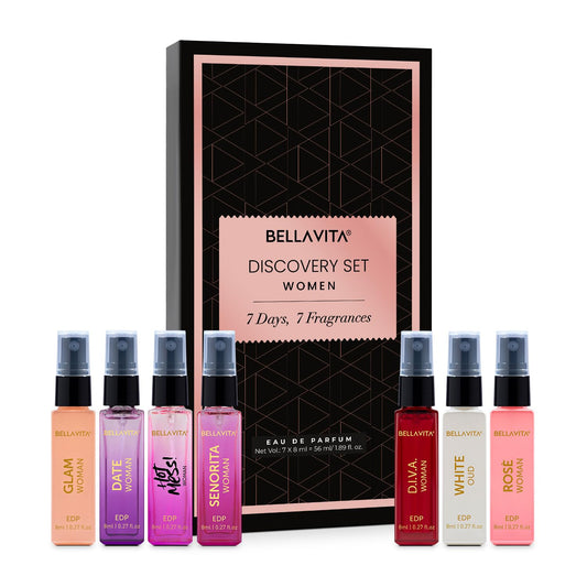 Bella Vita Luxury Discovery | Long Lasting EDP 7 x 8ml | Trial Perfume Gift Set for Women | Perfume for Woman | Gift for Woman | Floral, Fresh and Fruity Premium Fragrance Scent