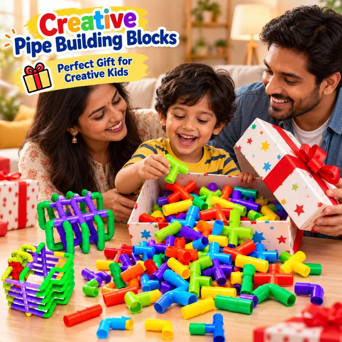 Toy Imagine 50+ Creative Pipe Building Blocks Toy Set for Kids
