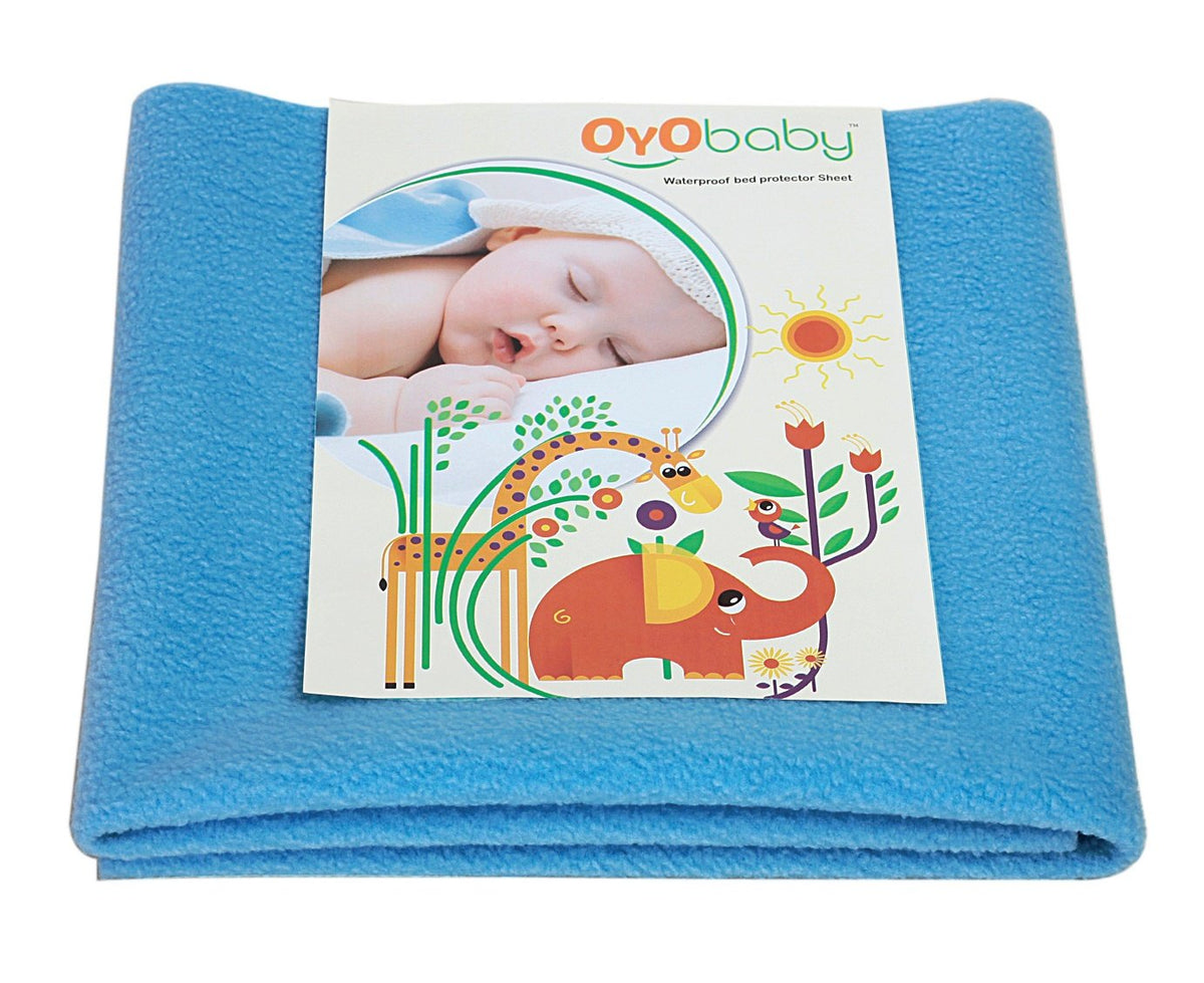 Premium Hypoallergenic Quick Dry Waterproof Reusable Mat/Underpad/Absorbent Sheets/Mattress Protector/Crib Sheets (Size: 140cm x 100cm) (569) Firoza, Large by OYO Baby