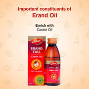 Dabur Erand Tail Pure Cold Pressed Castor Oil Provides Effective Relief From Constipation - 100 Ml