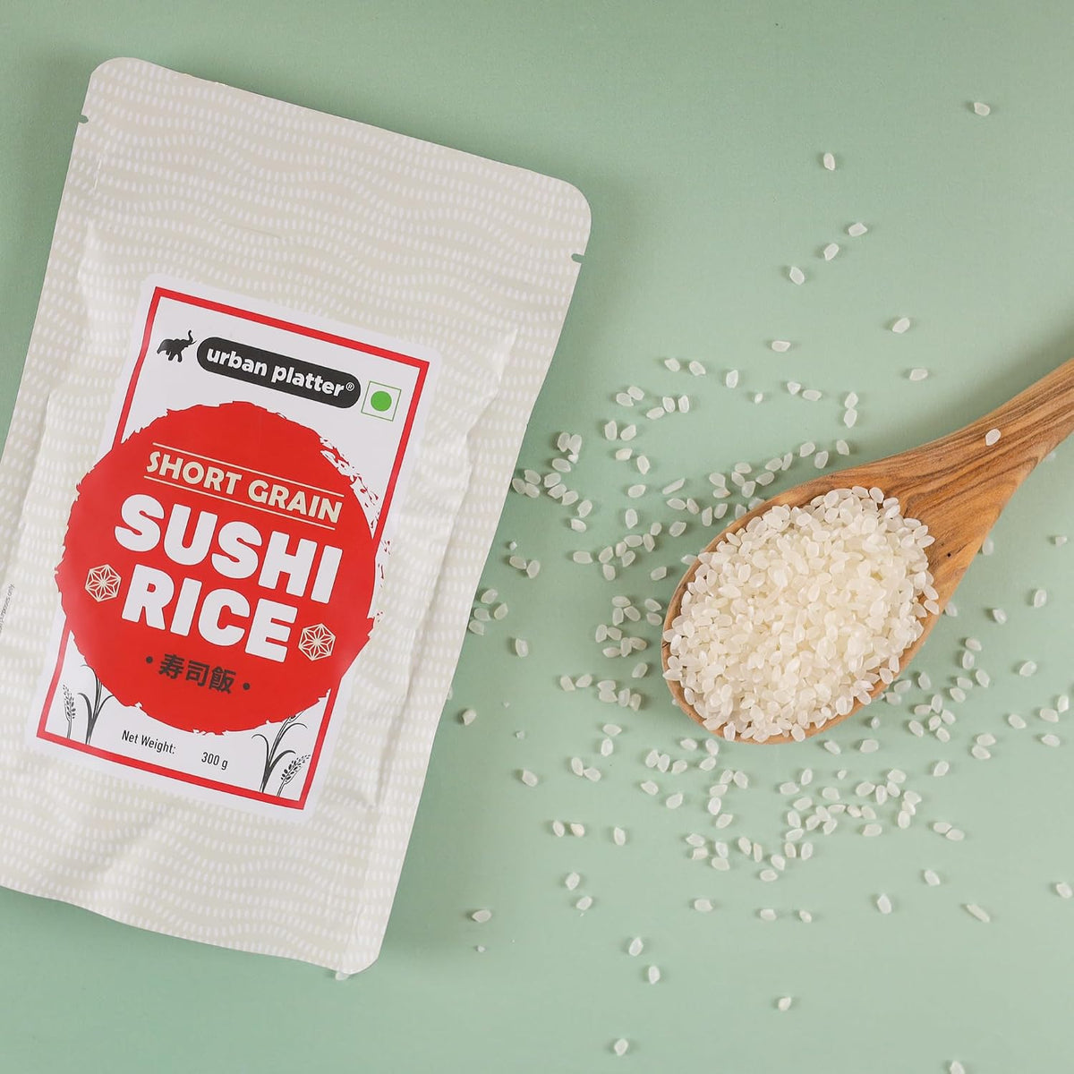 Urban Platter Short-Grain Sushi Rice, 300g (Japanese-Style Sticky Rice | Chewy Bite | Asian Pantry Essential)