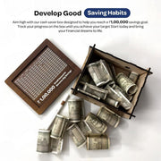 NMII Wood Wooden Piggy Bank for Jewellery Saving | Trendy Money Saving Gullak for 100000 | Wooden Gullak, Coin Box with Carved Design, Savings Box, Mini Bank, Donation Box, Smart Money Box-Pack of 1