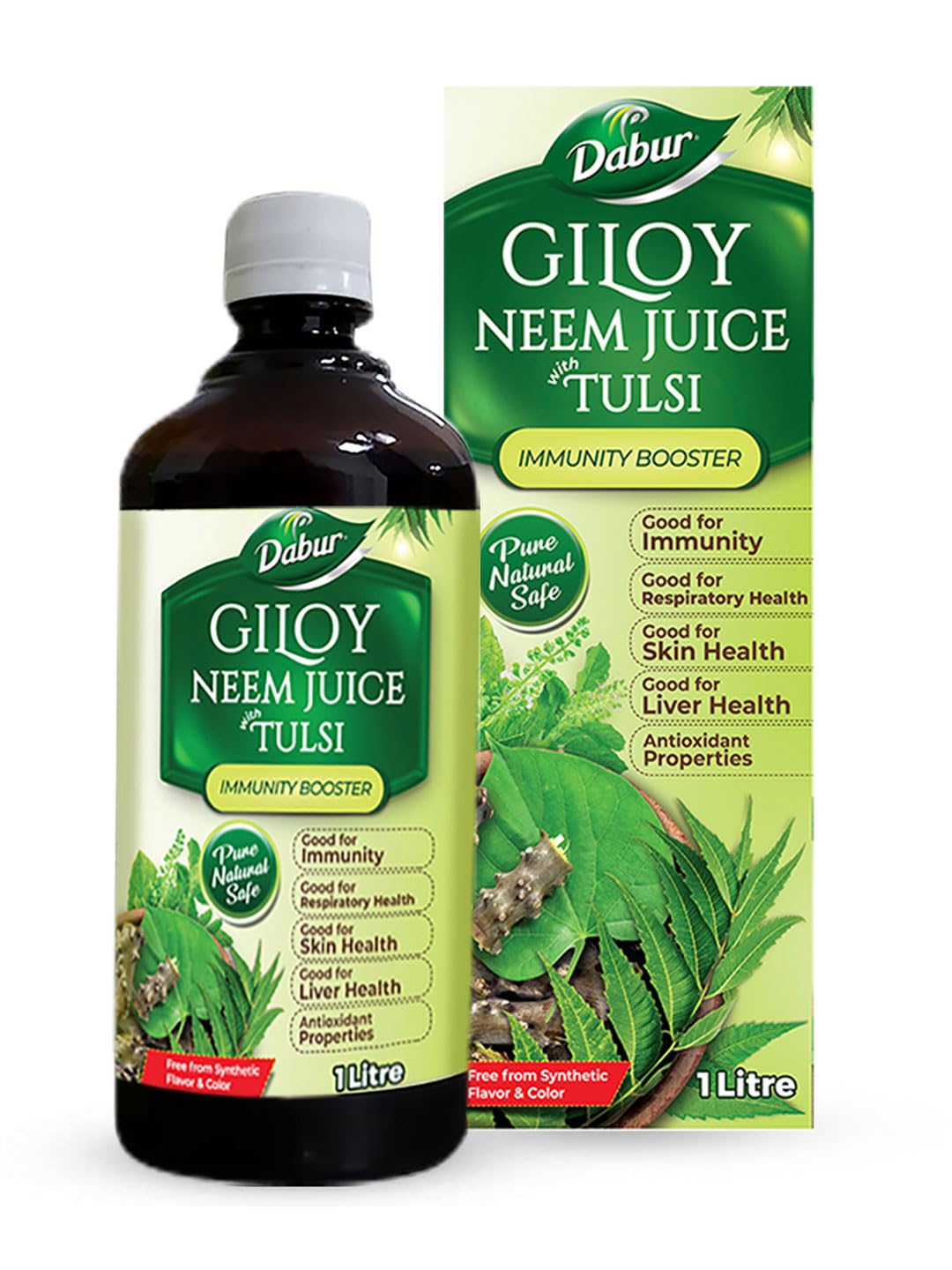 Dabur Giloy Neem Tulsi Juice - 1L | Benefit of 3-in-1 Immunity Boosters| With Power of Giloy, Neem and Tulsi | Pure, Natural and 100% Ayurvedic Juice