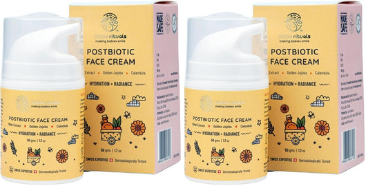Little Rituals Baby and Kids Post-Biotic Face Cream Moisturiser - Hydration + Radiance, Formulated with Golden Millets, Jojoba, Calendula, Natural, Organic, Dermat tested, SWISS Technology (50 gram)