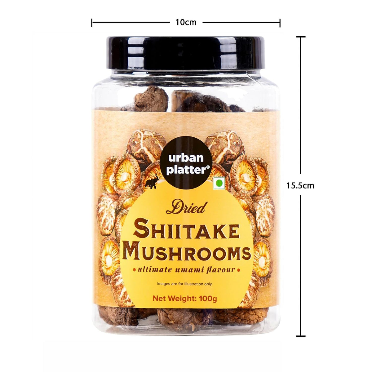 Urban Platter Dried Shiitake Mushrooms, 100g (Umami-Rich | Perfect for Asian Soups, Stir-Fries & Sushi | Rehydrates Quickly)