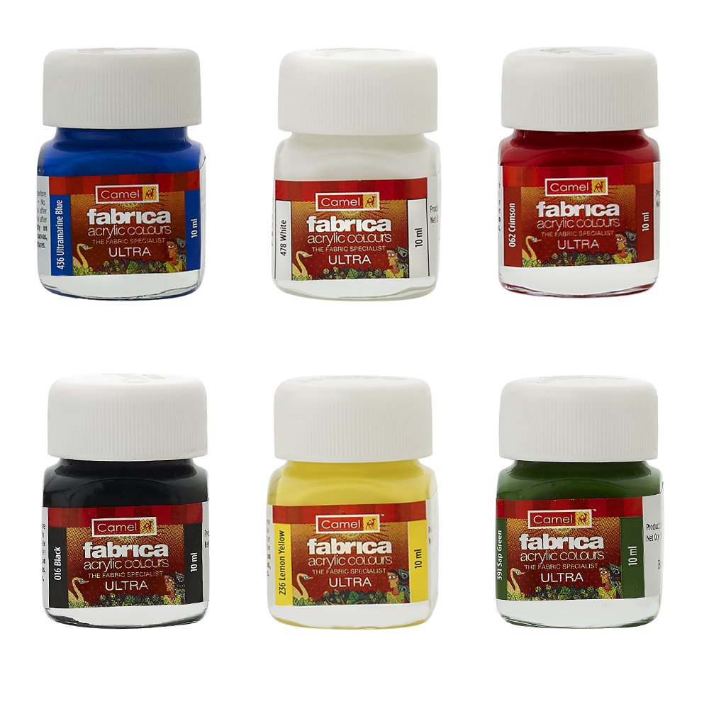 Camel Camlin Kokuyo Fabrica Acrylic Ultra Colors - 10Ml Each, 6 Shades Student Water Color Tube - 5Ml Tubes, 18 Shades