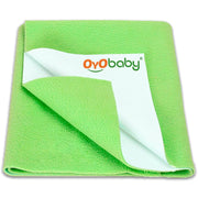 OYO Baby Waterproof Newborn Dry Sheet, Small 70×50 cm, Reusable Mattress Protector, Quick-Dry, Ultra-Absorbent Fleece Layer, Anti-Pilling, Soft and Hygienic Underpad | Travel-Friendly –Light Green