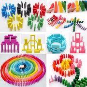 Toy Imagine 1200 Piece Colorful Wooden Domino Block Set for Kids