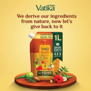 Dabur Vatika Ayurvedic Shampoo Refill Pouch - 1 L | Damage Therapy | Power of 10 Ingredients for Solving 10 Hair Problems | No Parabens | For All Hair Types