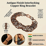 SHINDE EXPORTS Pure Copper Link Chain Bracelet Unisex S Hook 8.5 Inch