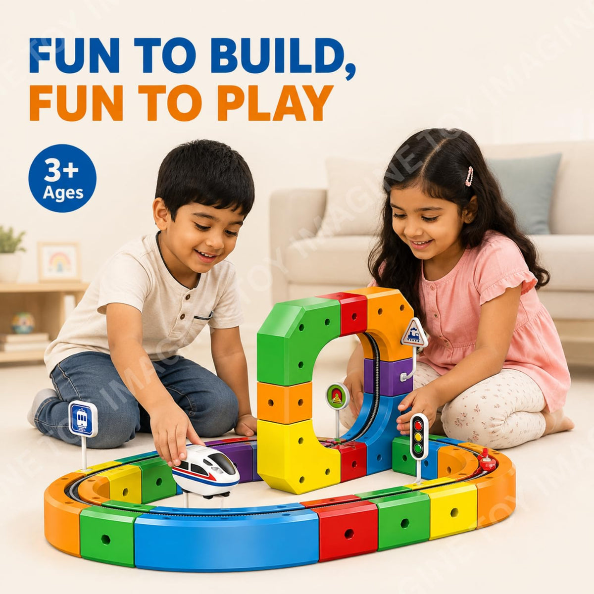 Toy Imagine Electric Train Track Set for Kids (51 Pcs)