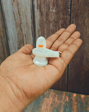 SHINDE EXPORTS Small White shivling Idol for Home puja (4.7cm)