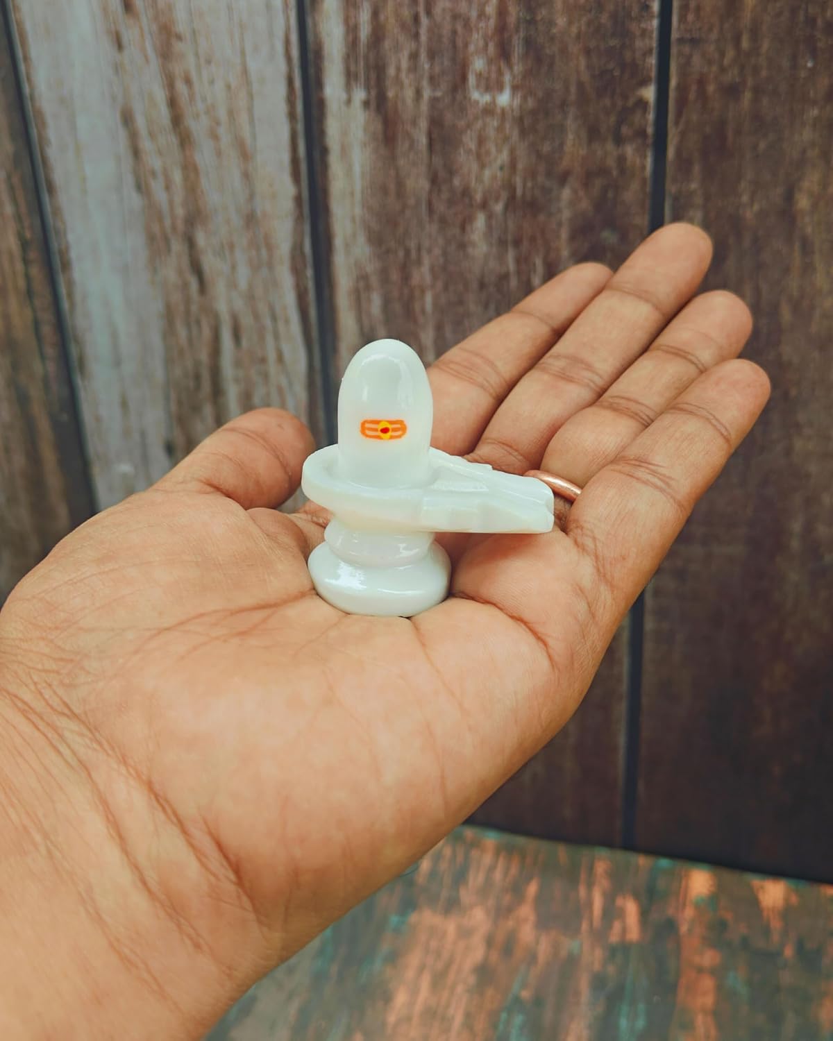 SHINDE EXPORTS Small White shivling Idol for Home puja (4.7cm)