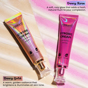INSIGHT Strobe Cream - Dewy Rose | Instant Radiance & Dewy Glow | Enriched with Panthenol & Hyaluronic Acid | Light Diffusing Formula | Brightens & Hydrates | 30 g