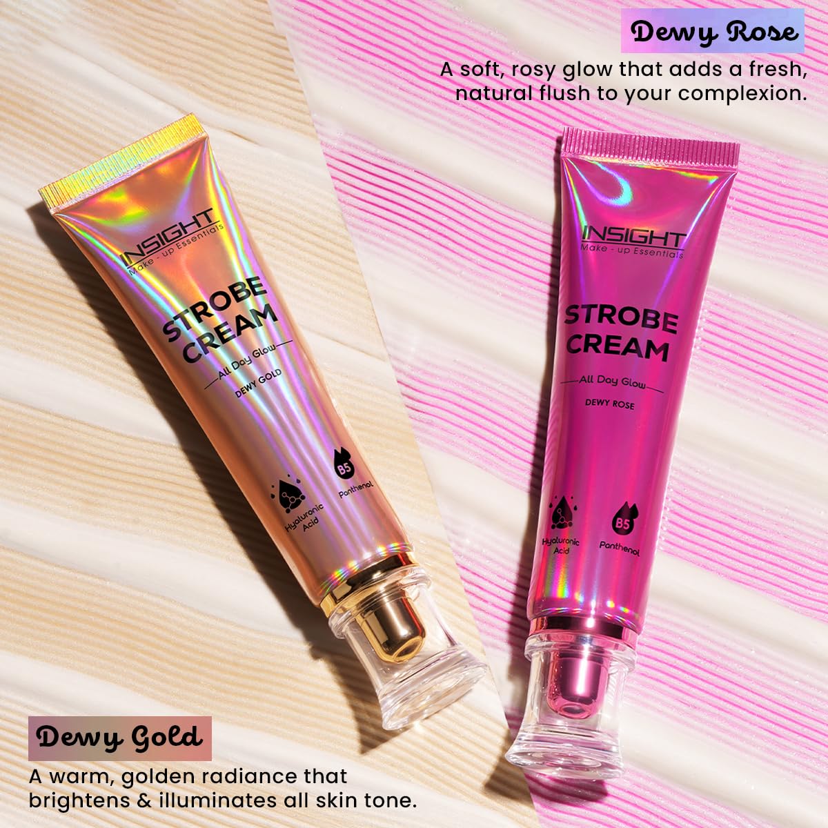 INSIGHT Strobe Cream - Dewy Rose | Instant Radiance & Dewy Glow | Enriched with Panthenol & Hyaluronic Acid | Light Diffusing Formula | Brightens & Hydrates | 30 g