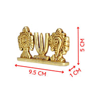 Aalayam Selveer Shankh Chakra Namah Stand | Shankh Chakra Nama Stand | Thiruman Sangu Chakram Stand 5cm Height Brass Gold Colour 1 Piece