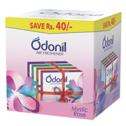 Odonil Bathroom Air Freshener Zipper Mix -30gm Citrus, Jasmine, Lavender(10gm*3) & Odonil Bathroom Air Freshener Blocks Mixed Fragrances - 48g (Pack of 4)
