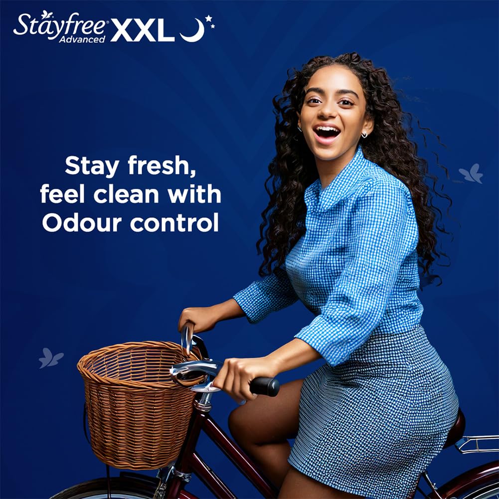 Stayfree Advanced XXL All Night Sanitary Pads For Women | 42 Pads | Ultra Soft Cover | 2x Coverage for All Round Protection | Helps Prevent Rashes & Skin Irritation