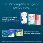 Nua MyWave Night XXL Sanitary Pads for Women | Heavy Flow Period Pads | Super Soft, Rash-Free, Leak-Proof | Super Absorbent | Pack of 28 | Individually Wrapped | 320 mm