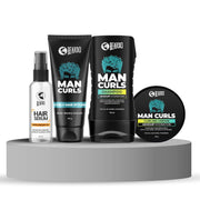 Beardo Man Curls Shampoo, Cream, Styler, Serum (Set of 4)