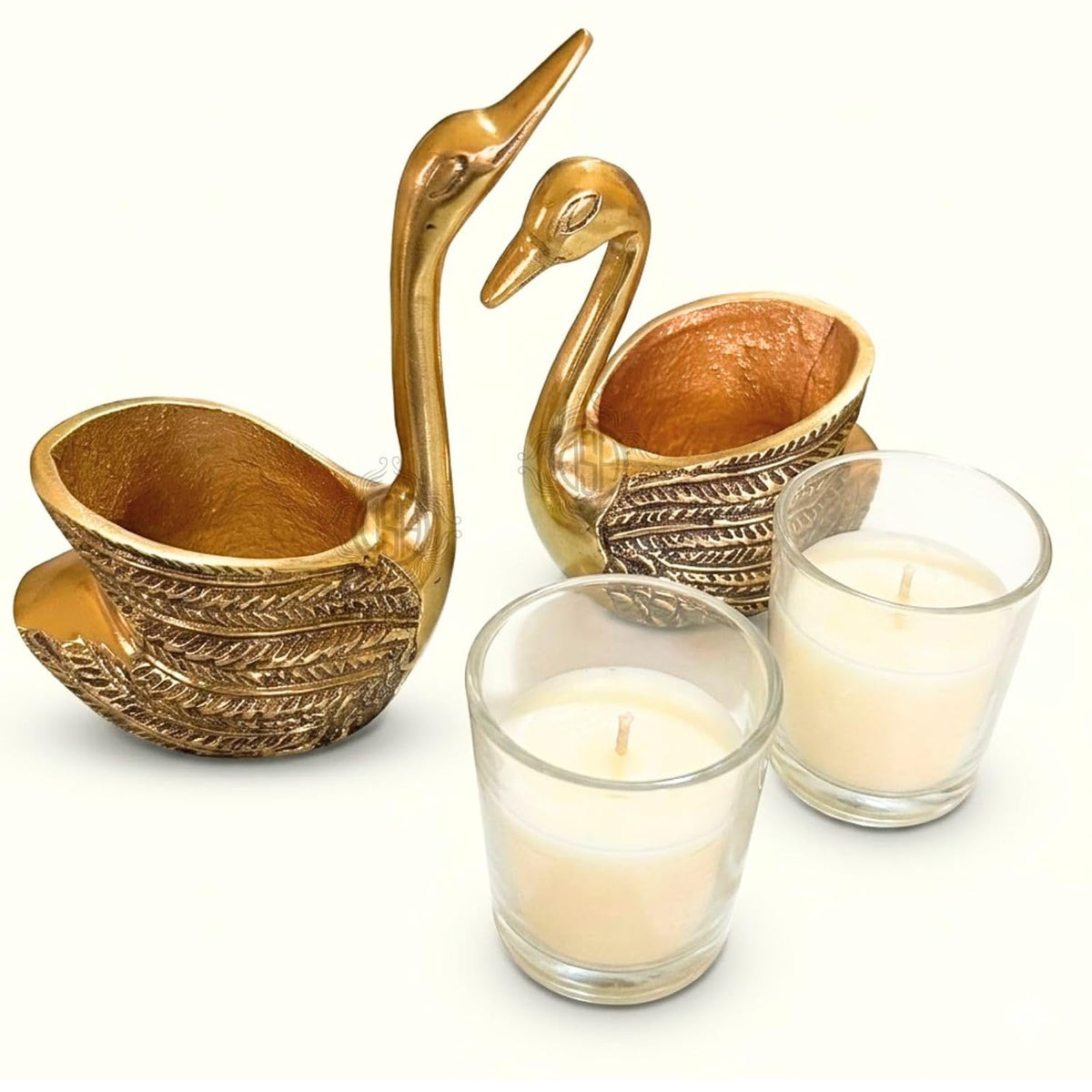 DSH Swan Tealight Candle Holder for Home Decor Luxury Aluminum Swan Showpiece for Living Room Elegant Tabletop Decoration Item for Diwali, Housewarming, Bedroom, Office & Dining Table Gifts