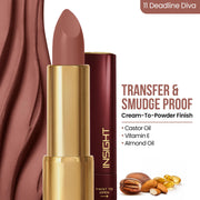 INSIGHT Cosmetics Blur Rouge Lipstick – Long Lasting | Matte Finish | Non-Transfer | Lightweight & Non-Sticky | One-Swipe Pigment (Deadline Diva) – 4.2g