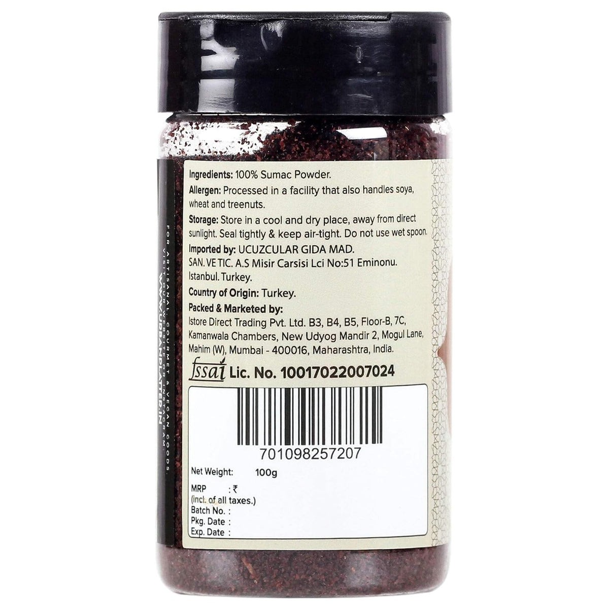 Urban platter Sumac Powder, 100Gram, Versatile Spice, Citrusy And Fruity, Perfect For Dry Rub And Seasoning.