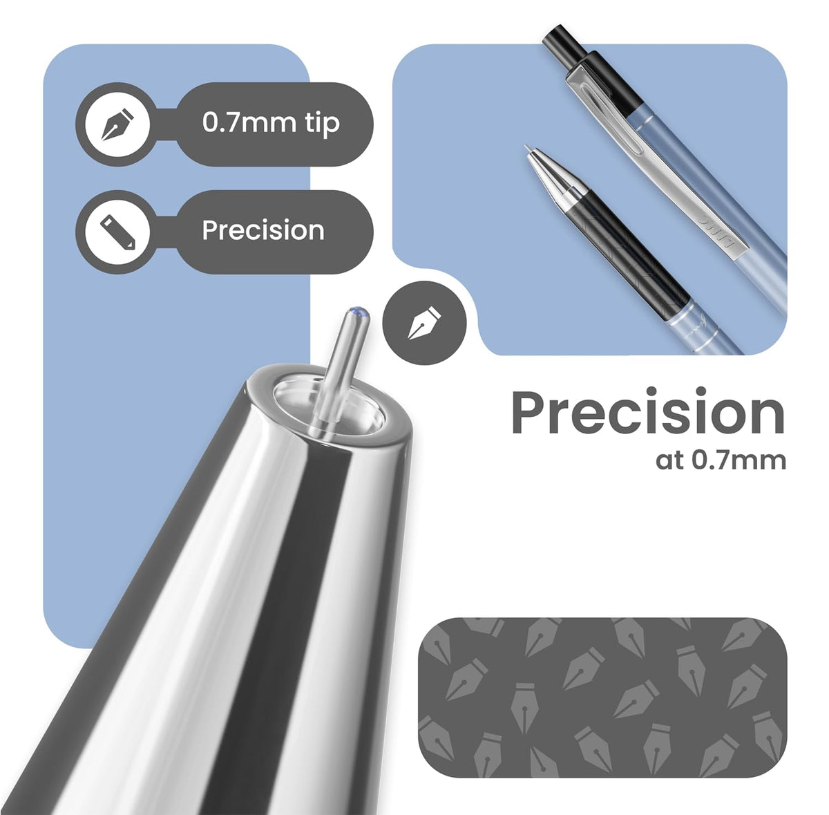 Linc Signetta Fine 0.7mm Ball Pen | Blue | Pack of 10