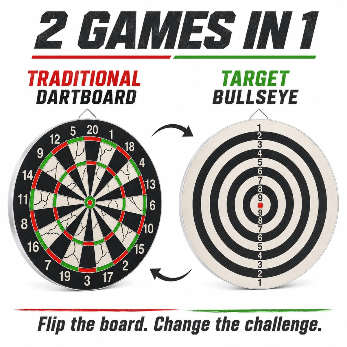 Toy Imagine 18 Inch Double-Sided Dart Board Set with 6 Darts