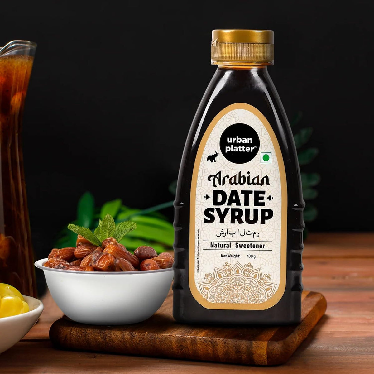 Urban Platter Date Syrup, 400g (Made from 100% dates | Deep, Malty Sweetness | Baking & Everyday Sweetening)