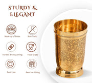 DSH Pure Brass Tumbler Glass Designer Drinking Water Glass Traditional Drinkware & Serveware Glass (1)