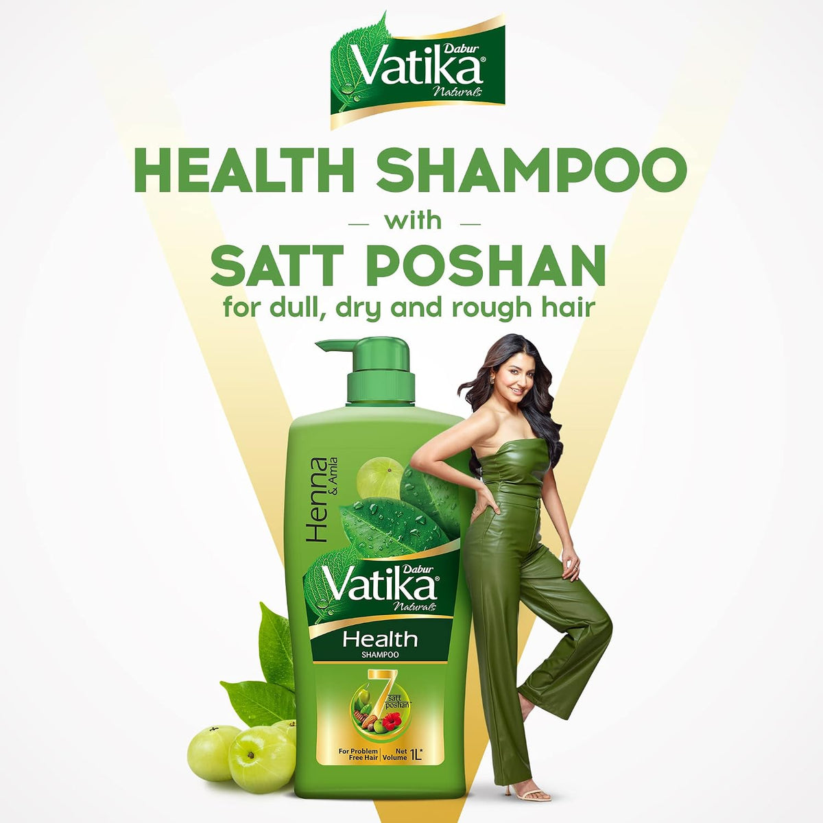Dabur Almond Shampoo - With Almond-Vita Complex & Milk Extracts for Dull, Dry and Weak Hair - 650 ml & DABUR Vatika Health Shampoo, 640ml