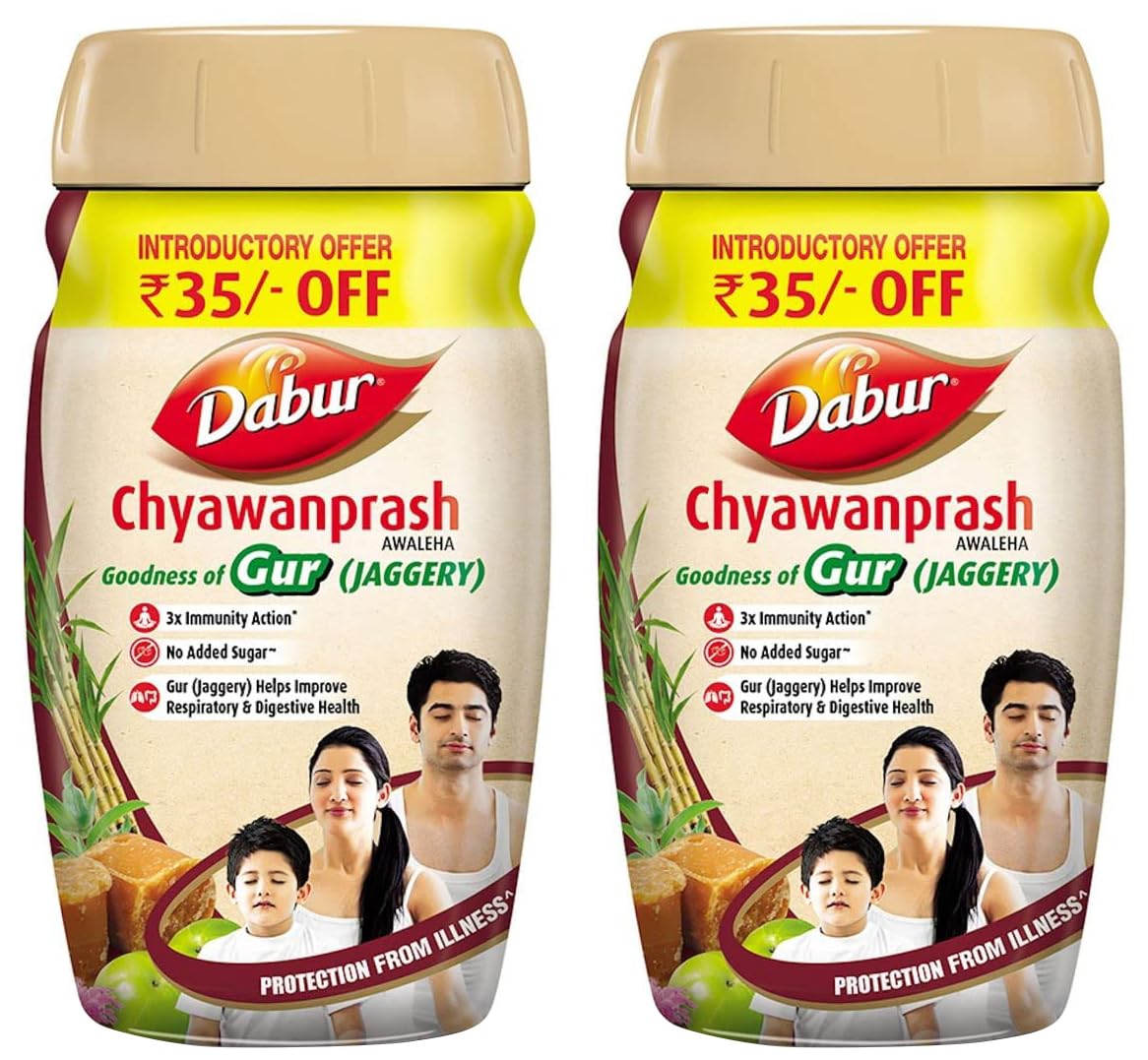 Dabur Chyawanprash Awaleha - 900g | With Goodness of Gur (Jaggery)| 3X Immunity Action | No added Sugar | Helps Improve Digestive & Respiratory Health | With Goodness of 40+ Ayurvedic Herbs