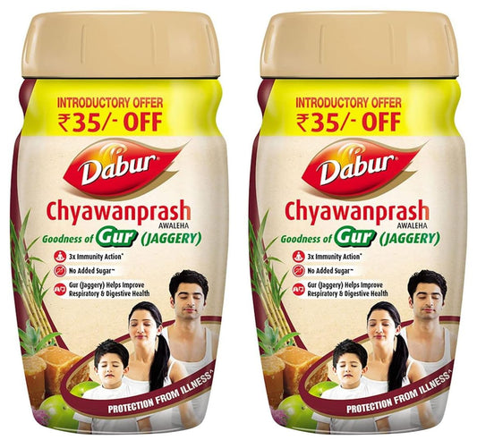 Dabur Chyawanprash Awaleha - 900g | With Goodness of Gur (Jaggery)| 3X Immunity Action | No added Sugar | Helps Improve Digestive & Respiratory Health | With Goodness of 40+ Ayurvedic Herbs