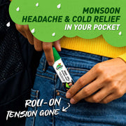 Zandu Roll On-Tension Gone- Ayurvedic Roll-On, 10ml for Headache & Cold Relief