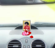 DIVINITI Sathya Sai Baba Photo Frame for Car Dashboard, Table Decor| ACF 3 Classic Sathya Sai Baba and 24K Gold Plated Foil| Religious Frame Idol for Pooja, Worship, Gifts Items (11.0X 6.8 CM)