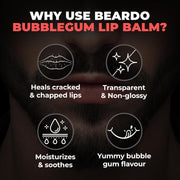 Beardo Bubblegum Non Tinted Lip Balm for Men, 7g | Lip Care For Soft Kissable Lips | Lip Mask For Dry, Cracked and Chapped lips | Repair & Protection