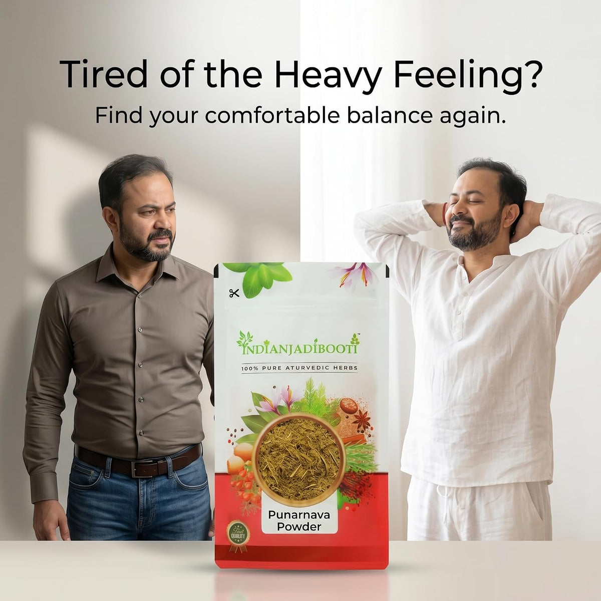 IndianJadiBooti Punarnava Powder Boerhavia Diffusa | Supports Kidney Health & Water Balance | Punarnava Churna For Urinary Wellness & Swelling Relief | With Boerhavia Diffusa Root